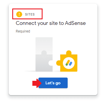 Go to "SITES" and click "Let's go" button to connect your Tumblr blog with Google AdSense. Go to "SITES" and click "Let's go" button to connect your Tumblr blog with Google AdSense.