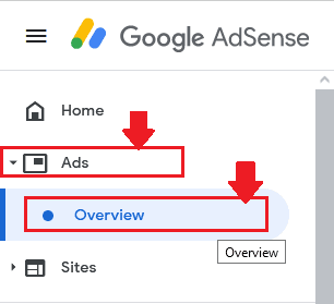 Login to your Google AdSense Account. Go to Ads.