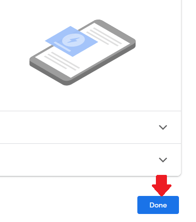 Click on the "Done" button at bottom of the page, just below the Step 2.