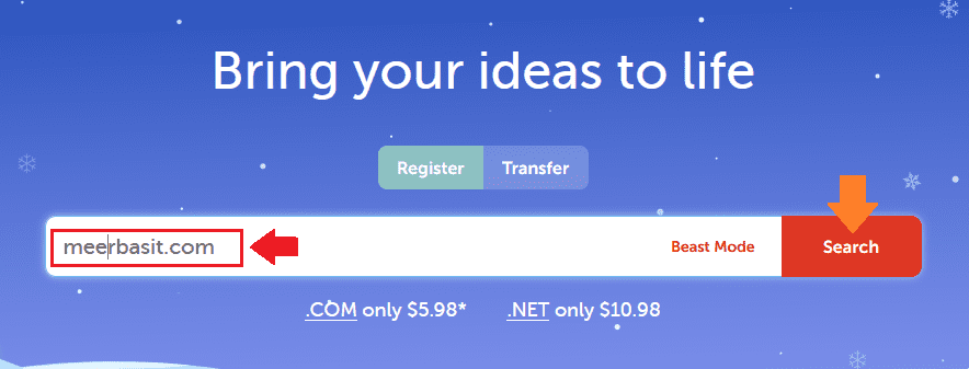 Go to Namecheap Official Page and Enter you desired domain name with extension. Go to Namecheap Official Page and Enter you desired domain name with extension.