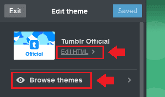 Click "Edit HTML". Browse Themes allows you to pick a theme for you, as shown in the next step.