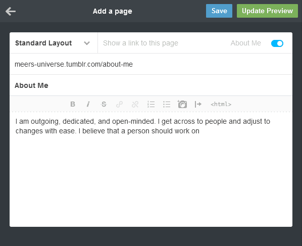 Page after adding the content Here you can see a page after adding the content.