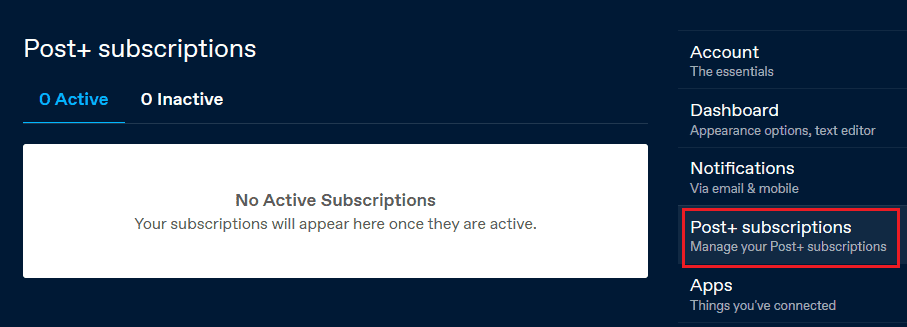 Post + Subscription Feature in Tumblr The Post+ subscription shows your active subscriptions means paid supporters/subscribers.