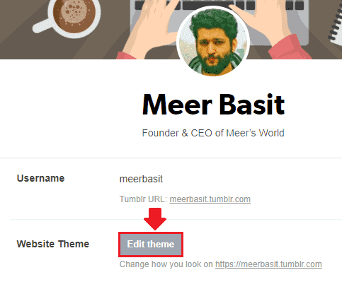 In Website Theme section click "Edit theme".