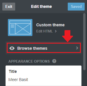 Click "Browse themes" to expand the theme categories.