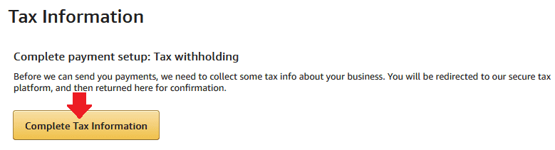 Click the "Complete Tax Information" button.