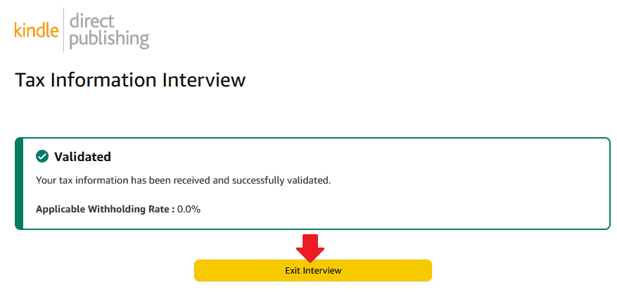 Click the "Exit Interview" button.