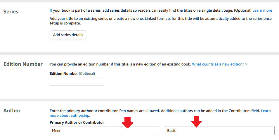 Add Series, Edition Number, and Author Name