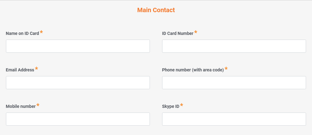 Provide the main contact information to create Daraz Global Seller Account Provide the main contact information to create Daraz Global Seller Account