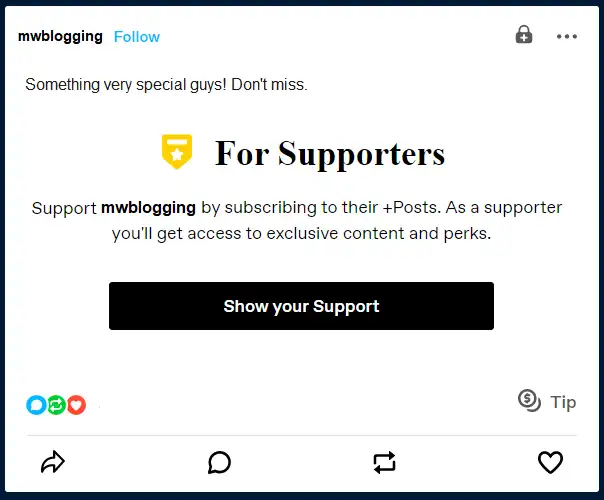 Click the Show your Support button. Click the Show your Support button.