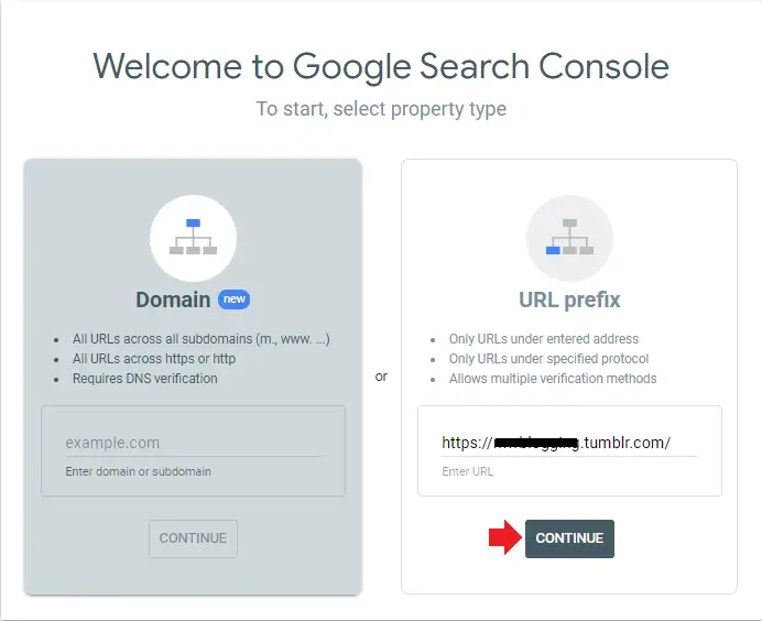 Go to URL prefix section and Enter you Tumblr blog URL like "https://example.tumblr.com/". Go to URL prefix section and Enter you Tumblr blog URL like "https://example.tumblr.com/".