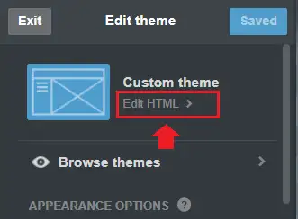 Click the Edit HTML link. Click the Edit HTML link.