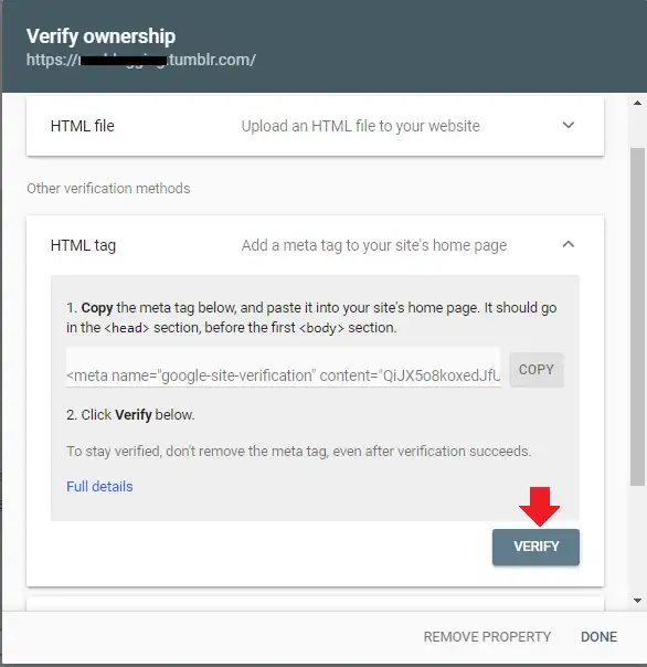 How To Link Tumblr With Google Search Console 9