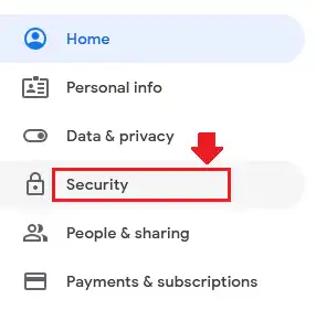 Click Security tab from the sidebar.