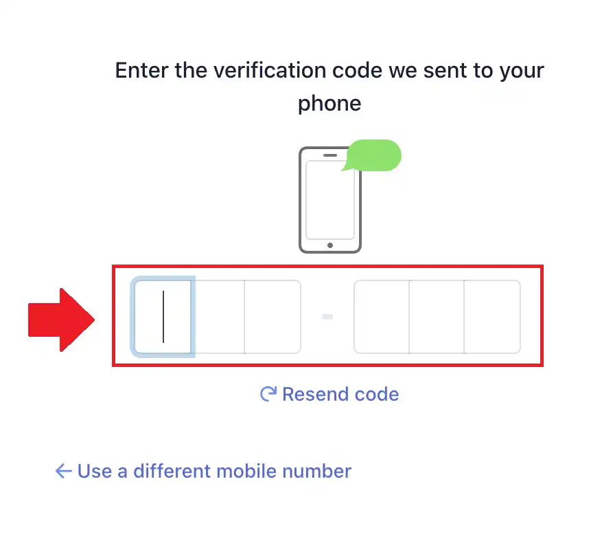 Enter the verification code that Stripe will send to your mobile phone.