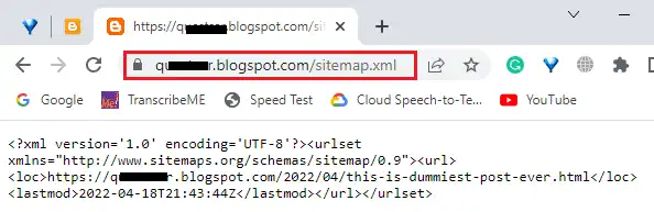 Add /sitemap.xml at the end of your Blogger blog's URL and press enter. It should list all the page URLs of your blog. Add /sitemap.xml at the end of your Blogger blog's URL and press enter. It should list all the page URLs of your blog.