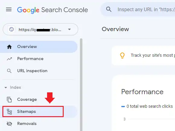 Go to your Google Search Console account. Click Sitemaps from sidebar.