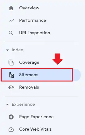 Click Sitemaps from the sidebar of Google Search Console.