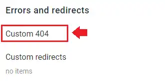 Click on the Custom 404.