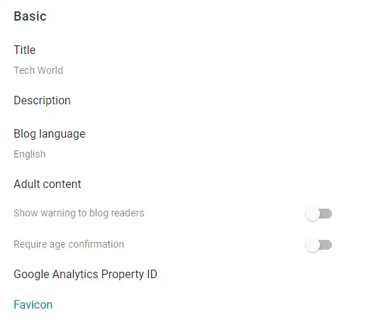 Blogger Basic Settings Blogger Basic Settings