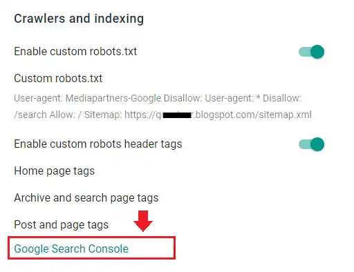 Link Blogger to Google Search Console