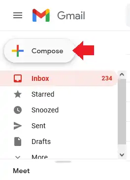 Login to your Gmail account. Click the Compose button to create a new email.
