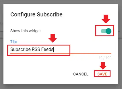 Drag the Slider towards your right to show this widget on your blog. In the Title enter a title for your gadget. Click Save.