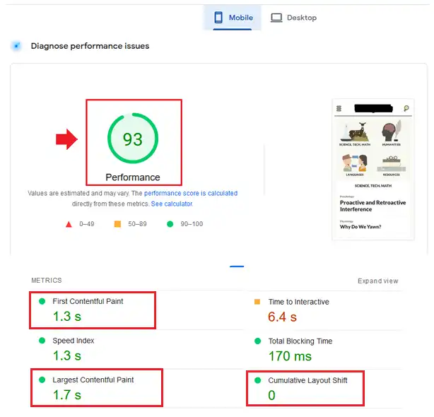 HowTo Pass Core Web Vitals Test | PageSpeed Insights performance score