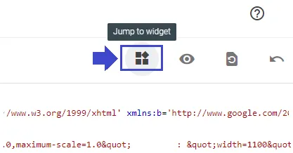 Click the Jump to widget icon.
