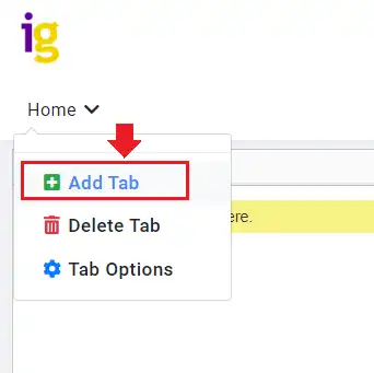 Add tab in iGTab Portal