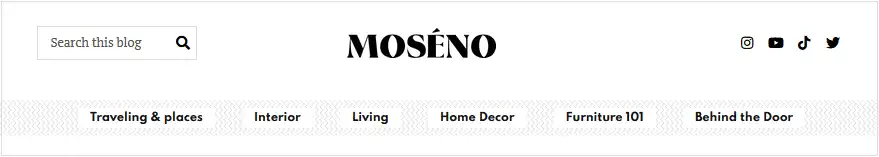 Top Header section of Moseno Blogger template