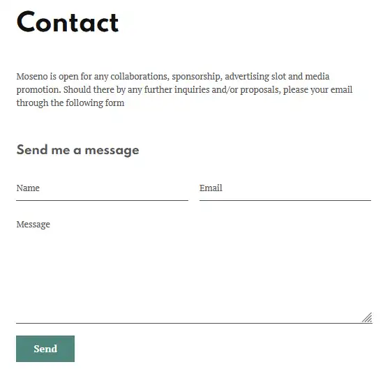 Contact Us page Moseno Blogger template