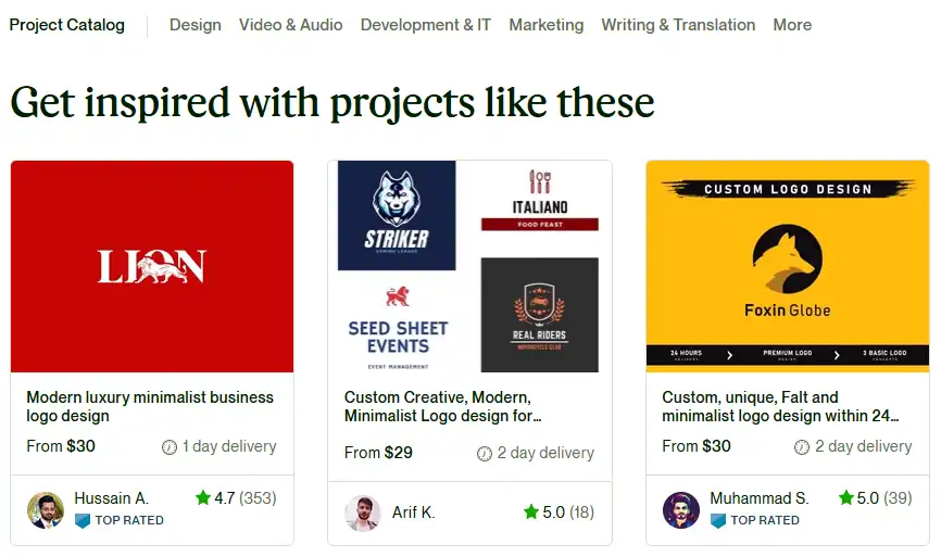 Project Catalog Upwork Marketplace