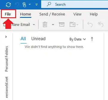 Click File on Outllook
