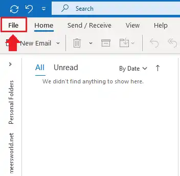 Set Up Gmail in Outlook | Go to File