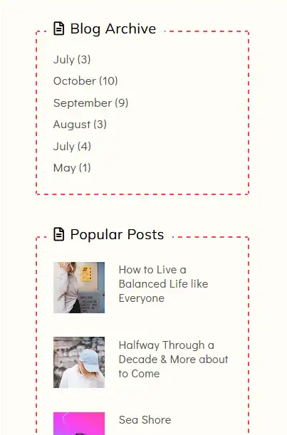 Blog Archive and Popular Posts widgets Mars Blogger Template