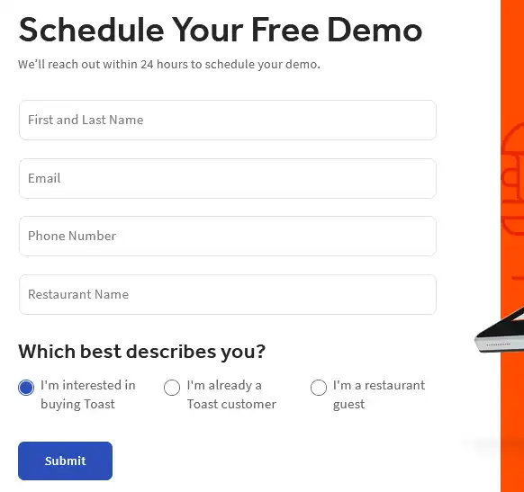 Request Demo TOAST POS System