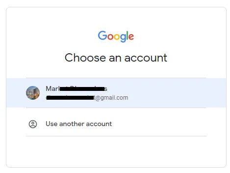 Choose your Gmail account