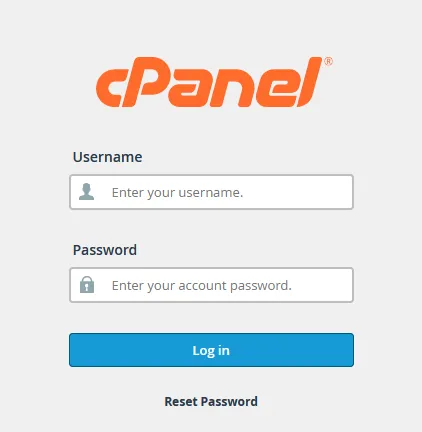 Login to your control panel account