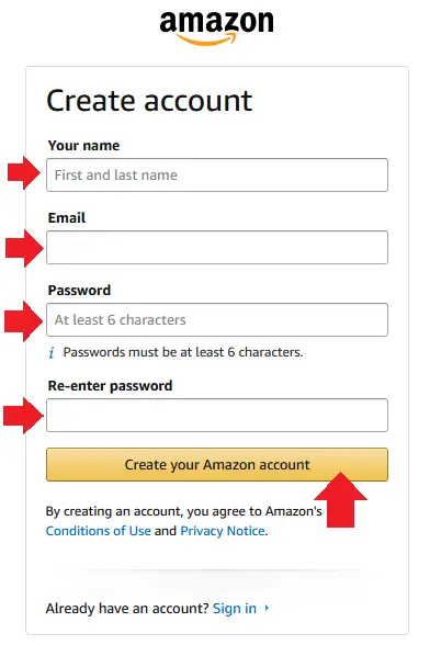 Enter your Information like Name , Email, and password