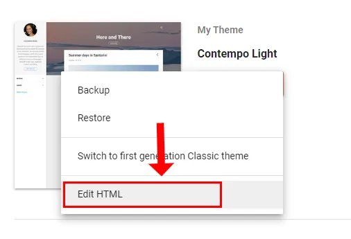 Click Edit HTML option