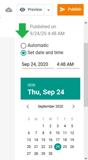 Post publish settings Post publish settings