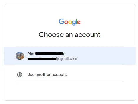 Choose your desired gmail account to signup for blogger Choose your desired gmail account to signup for blogger