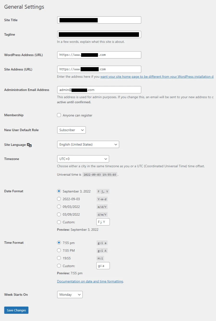 Set Up the General Settings of your WordPress blog