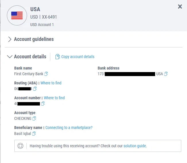 copy the Payoneer account details and Paste in the Amazon Payment Method copy the Payoneer account details and Paste in the Amazon Payment Method