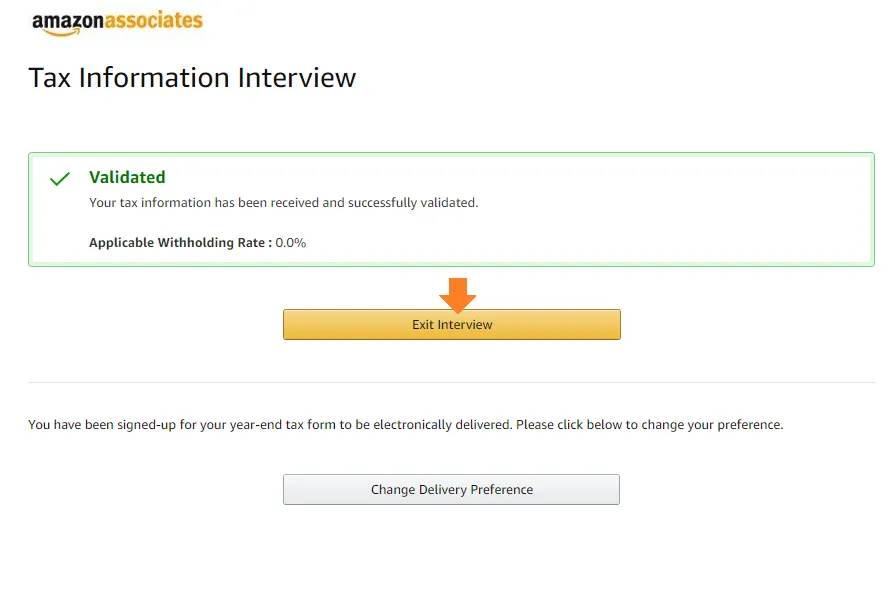 Click the Exit Interview button.