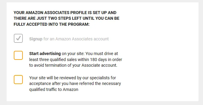 you have 180 days to produce at least 3 or 4 sales to make your account fully approved.