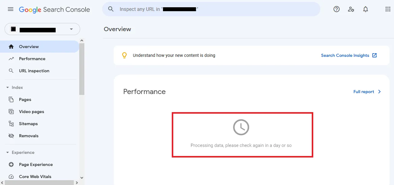 Google Search Console takes at least 24 hours to gather your website data