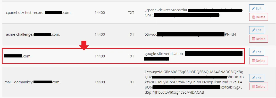 You can see here that the TXT Record has been added successfully. Now go back to Verify domain ownership via DNS record step.