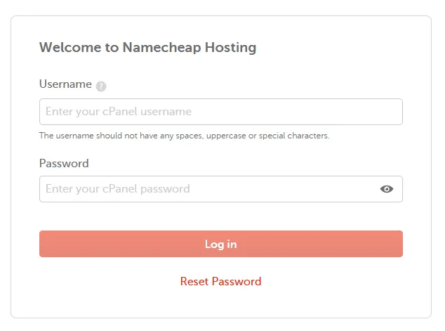 Login to your cPanel account